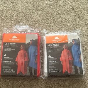 Adult Ozark Trail Red and Blue Rain Poncho Duo